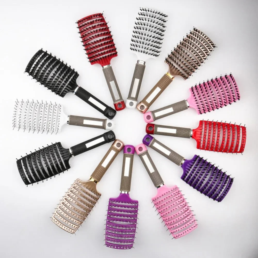 Detangler Hair Brush - Bristle Nylon Scalp Massage Detangle Hair Brush for Salon