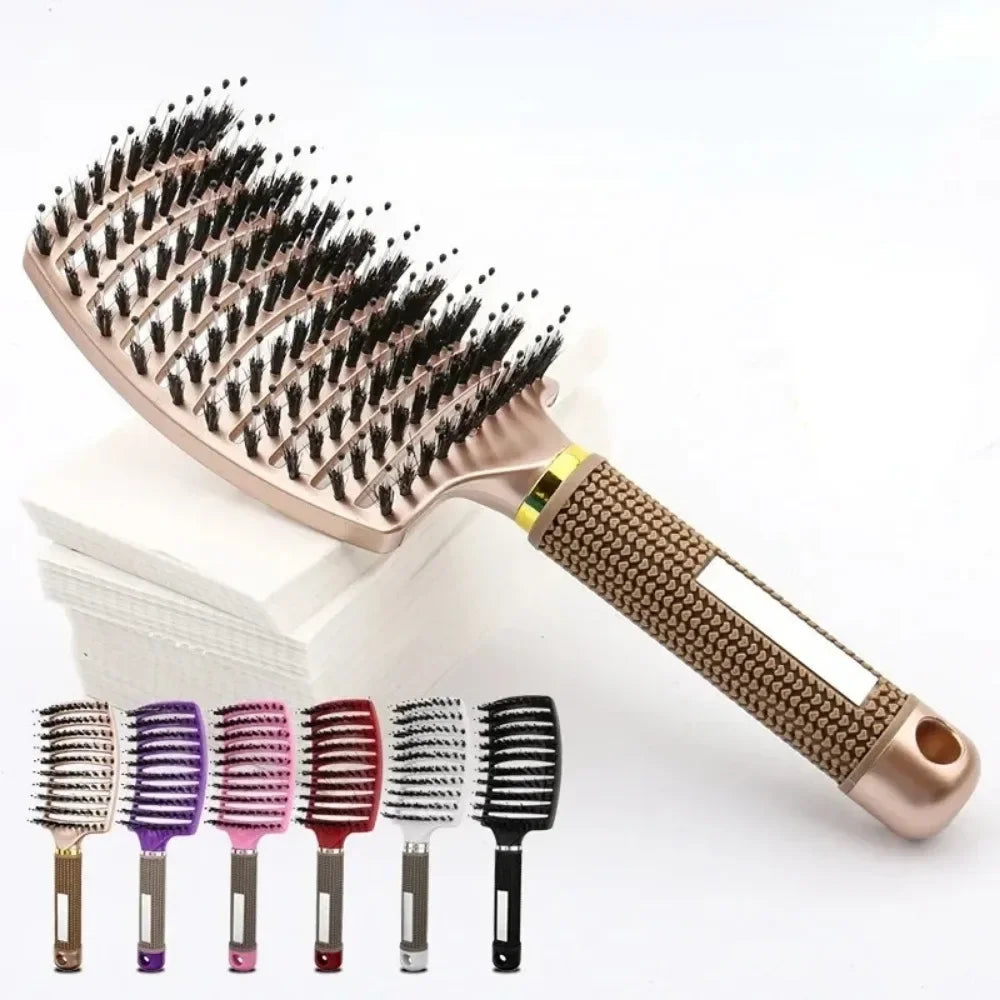 Detangler Hair Brush - Bristle Nylon Scalp Massage Detangle Hair Brush for Salon