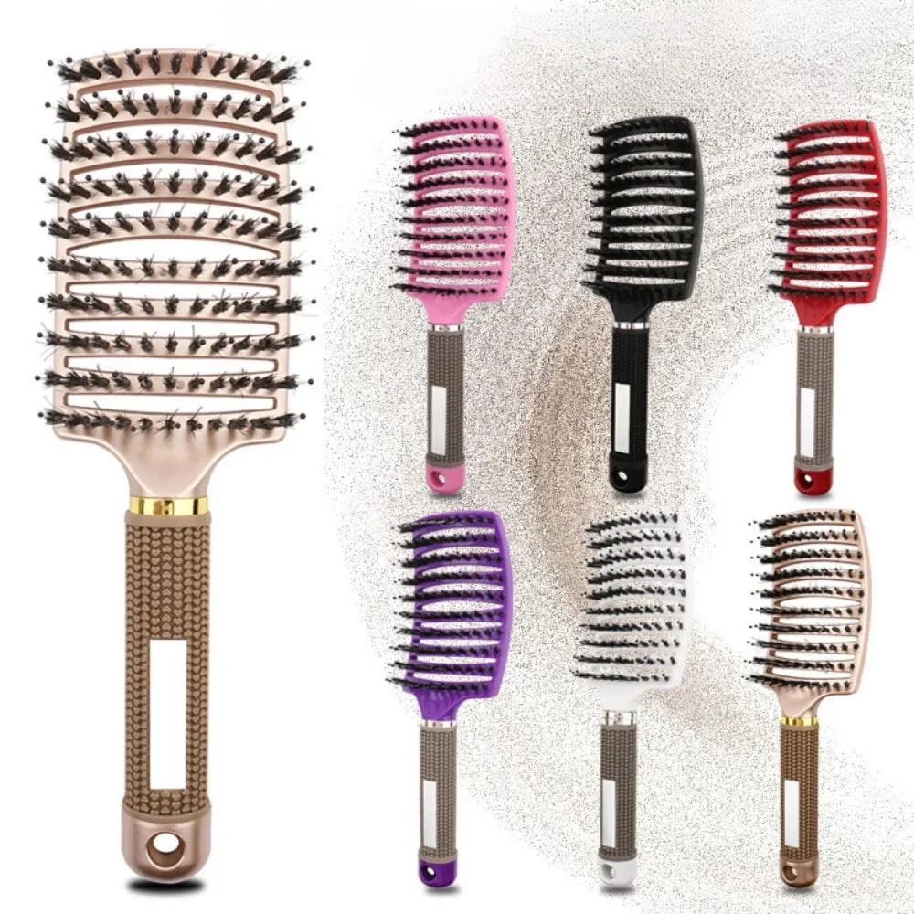 Detangler Hair Brush - Bristle Nylon Scalp Massage Detangle Hair Brush for Salon