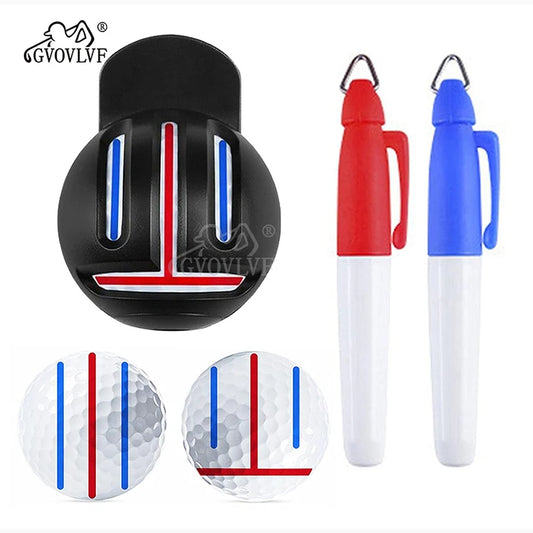 Golf Ball Line Marking Tool with Markers - Golf Putting Alignment Kit with Markers